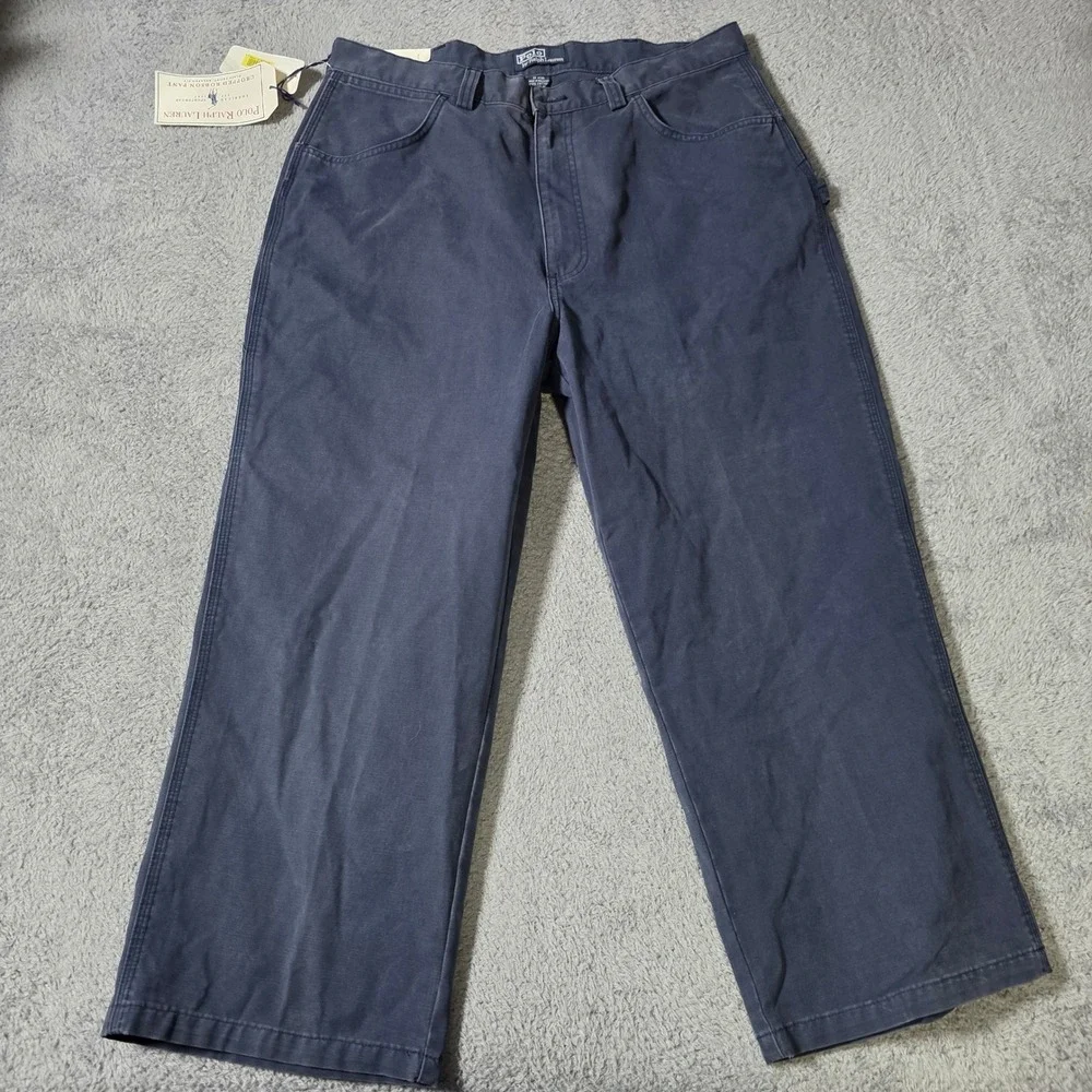 Polo Ralph Lauren Mens 36x25 Cropped Robson Pant Nvy Blue Carpenter Utility FLAW